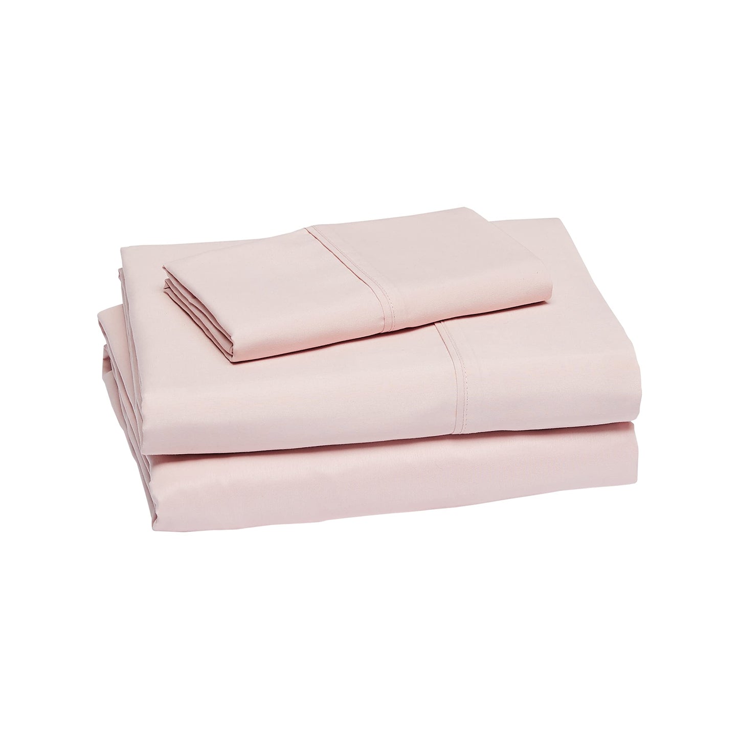 Amazon Basics Lightweight Breathable Wrinkle Resistant Brushed Microfiber 3 Piece Bed Sheet Set with 14-Inch Deep Pockets, Twin, Blush Pink, Solid
