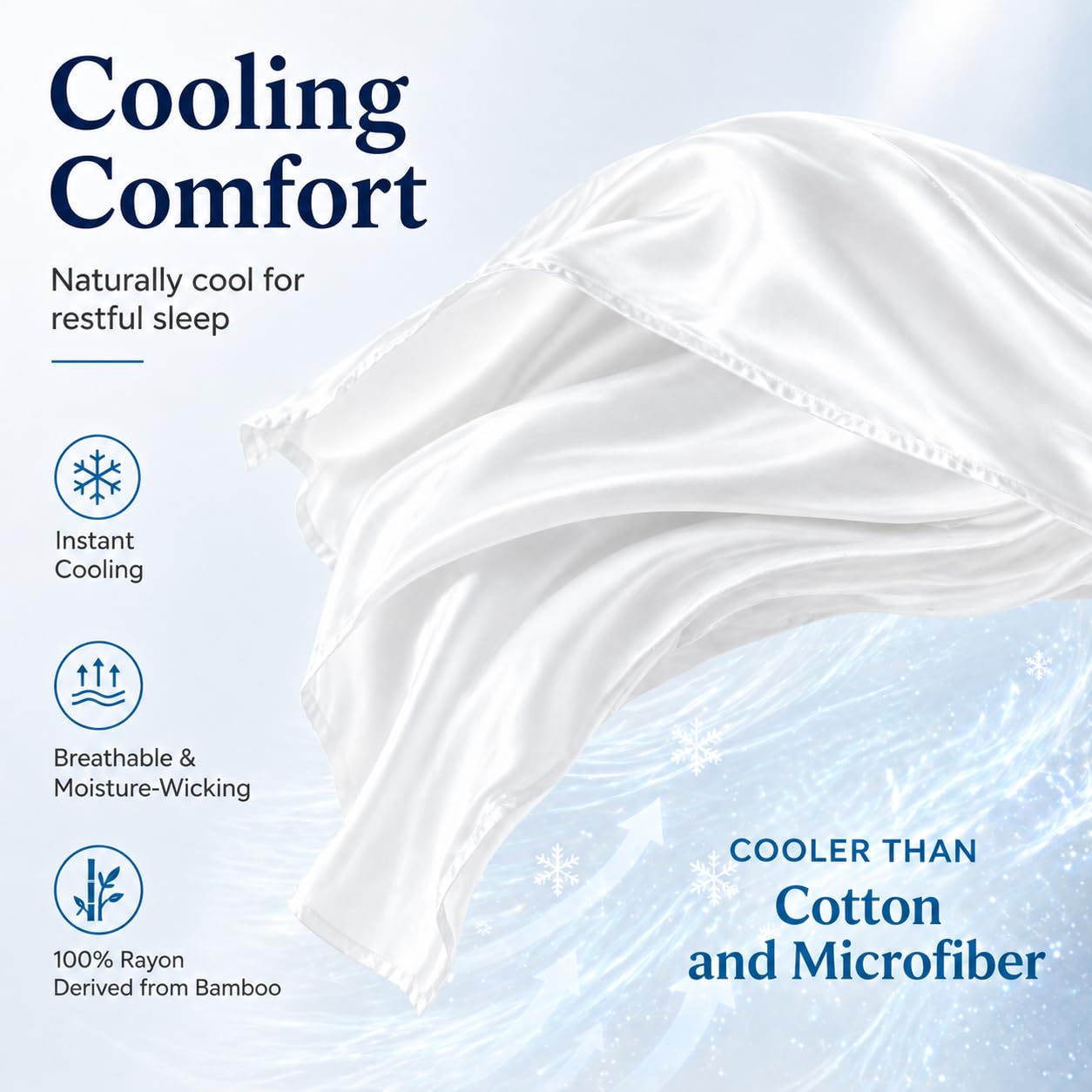 GOKOTTA Fitted Sheet King Only,100% Rayon Derived from Bamboo Fitted Sheet,Ultra Soft,Cooling and Breathable Bottom Sheet with 4 Elastic Corner Straps,No Slip,No Pilling,16" Deep Pocket-Bright White