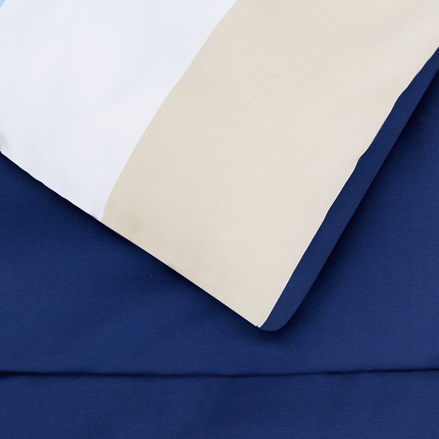 Amazon Basics 5-Piece Lightweight Microfiber Comforter Bedding Set with Sheet, Twin XL, Blue Stripe, Bed-in-a-Bag