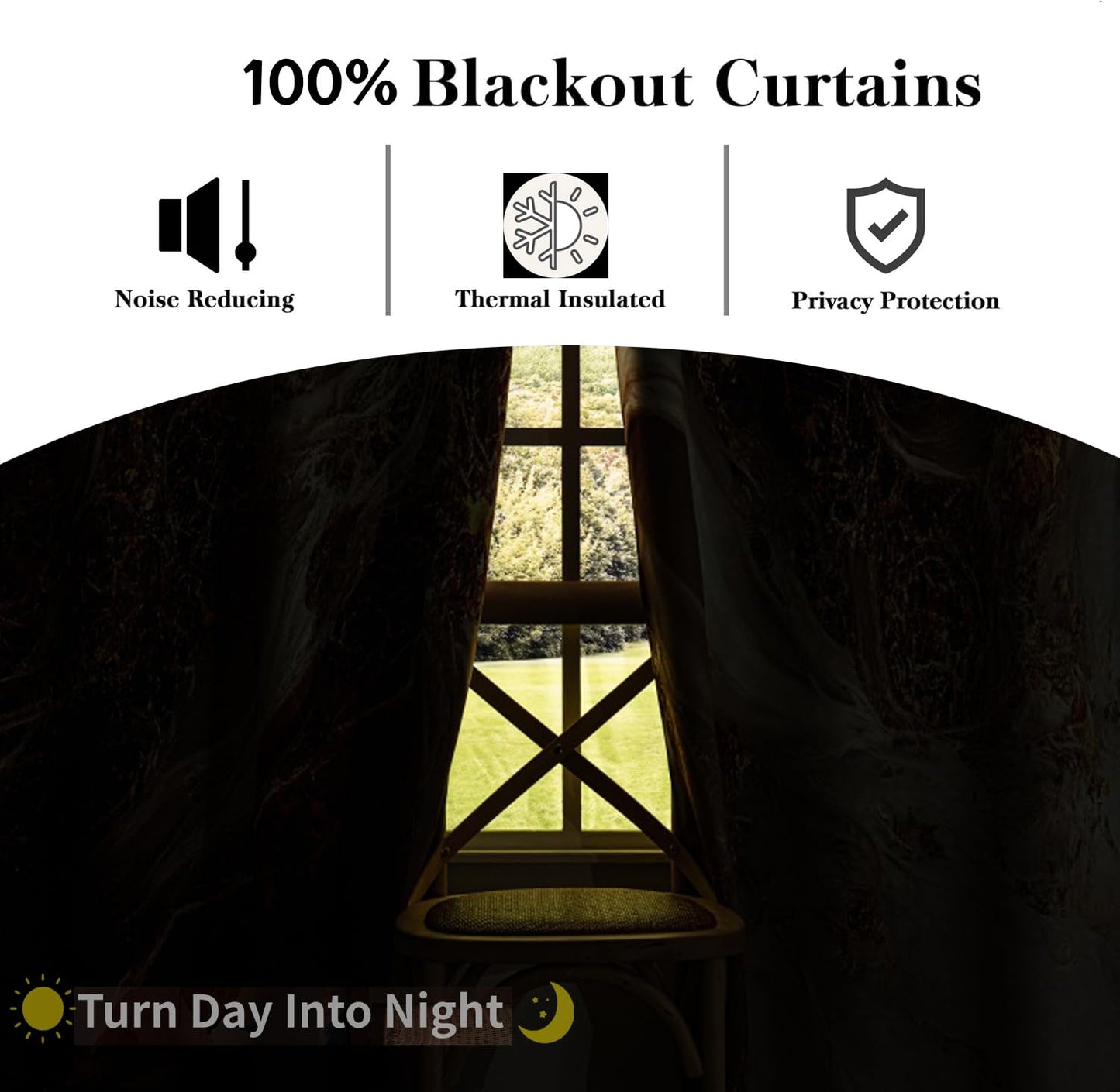 Marble 100% Blackout Curtains for Bedroom 84 inch Long 2 Panels Set Red Gold Marble Texture Veins Modern Abstract Black Out Curtains Insulated Room Darkening Window Drapes for Living Room, 42Wx84L