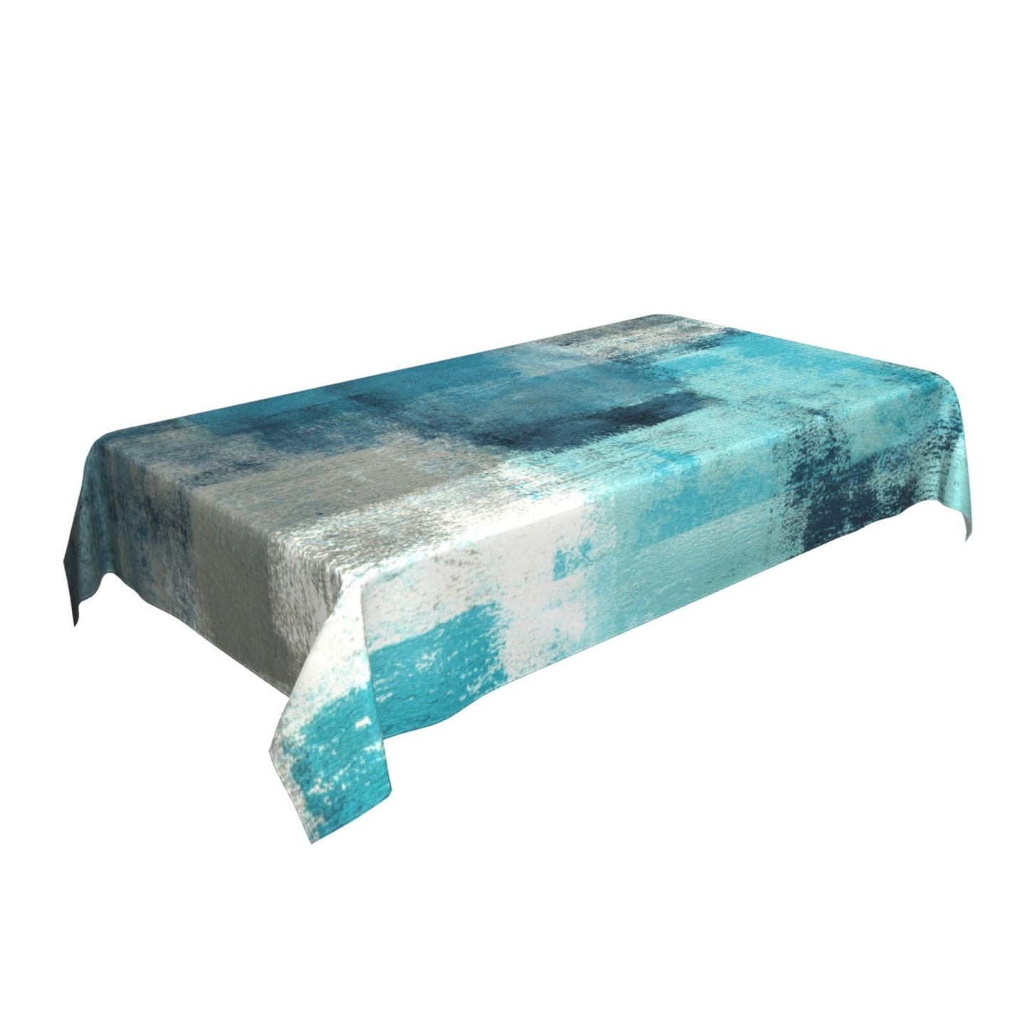 mutakin Teal Grey Tablecloth Turquoise Rectangle Table Cloth Washable Table Cover for Decoration Kitchen Dining Room 60x90 Inch
