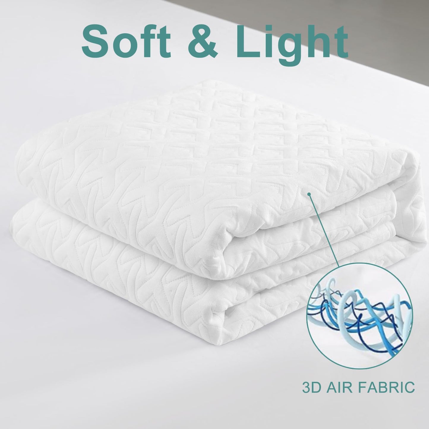 MERITLIFE Waterproof Twin Mattress Protector Waterproof (White,39"x75")