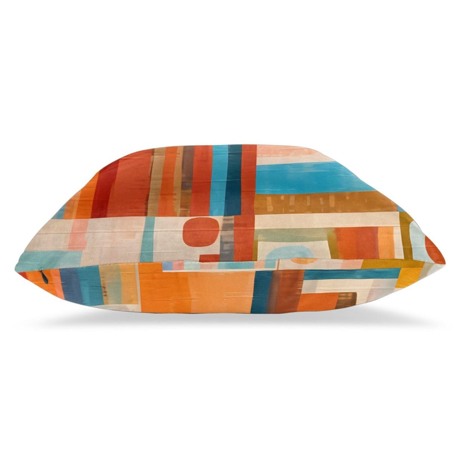 Yopiiefa Blue and White Blocks Throw Pillow Covers Orange Decorative Boho Mid Century Pillow Cases 18x18 Set of 2 Modern Pillowcase Outdoor Cushion Cover for Home Couch Sofa