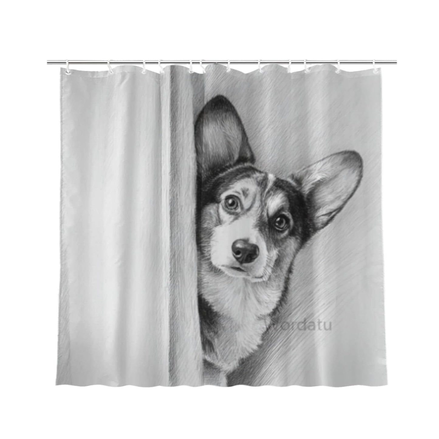 Wordatu Corgi Shower Curtain Bathroom Set 72x72 Inches Taking a Bubble Bath Animal Bath Animal Pet Dog Art Home Decor 12 Hooks
