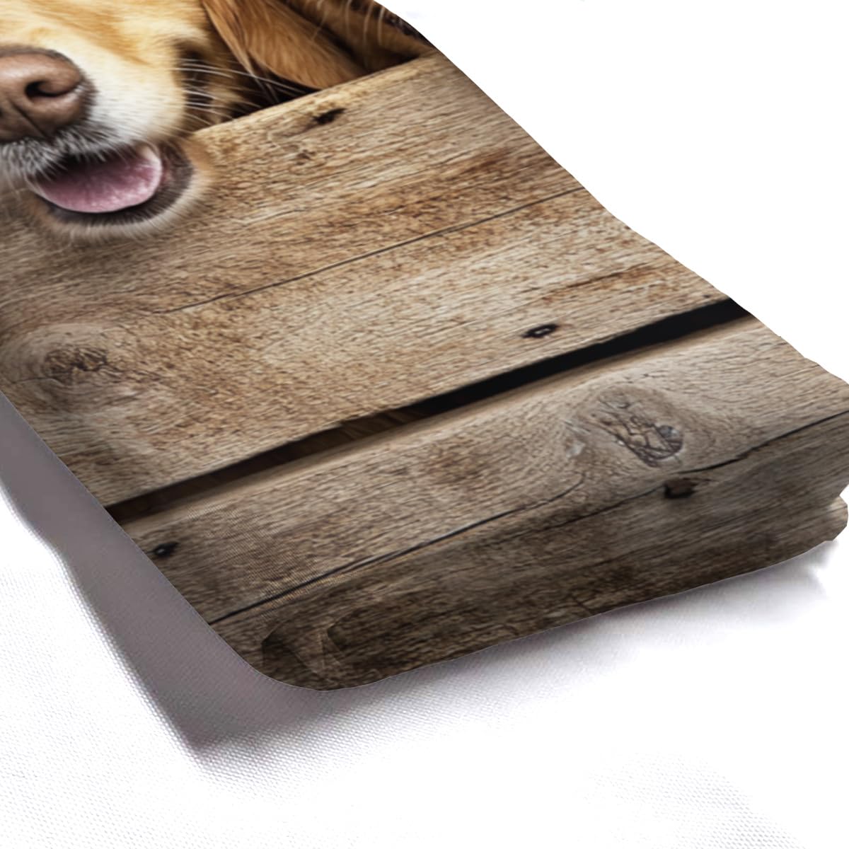 KEEPAEON Golden Retriever Shower Curtain Farmhouse Western Rustic Shower Curtain for Bathroom Set Wooden Retro Fabric Shower Curtain for Bathtub 72x72 Inch with Hooks