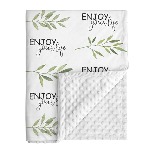CIVARUA KIDS Baby Blankets for Unisex Boys Girls, Soft Breathable Front Dotted Fleece Backing, Printed Bed Nursery Minky Blankets for Toddler Newborn, Greenery, 30 x 40 inches