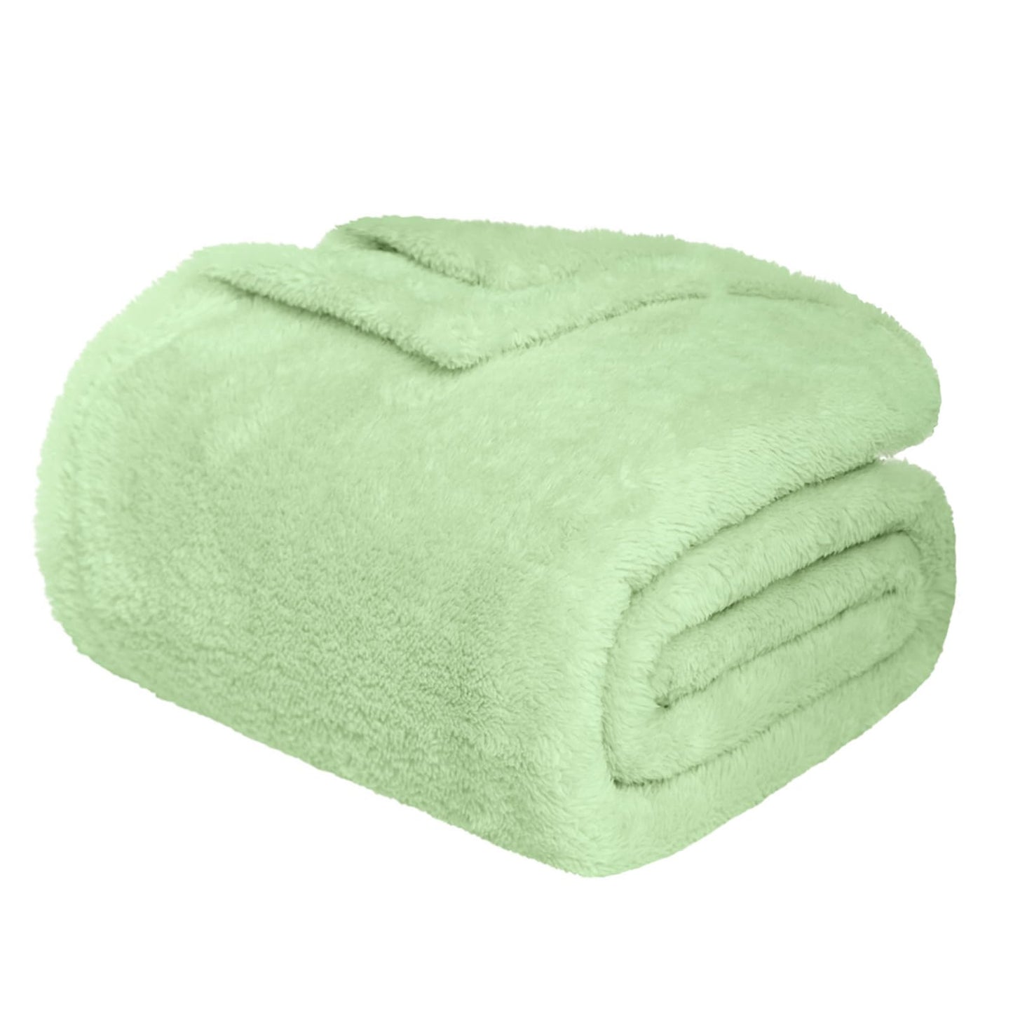 ZYFZCYBL Sherpa Fleece Throw Blanket for Couch, Soft Warm Thick Blanket Cozy Fluffy Microfiber Throw Flannel Double Reversible Luxurious Blankets for Bedroom Livingroom, Sage Green Throw Size 50"x60"