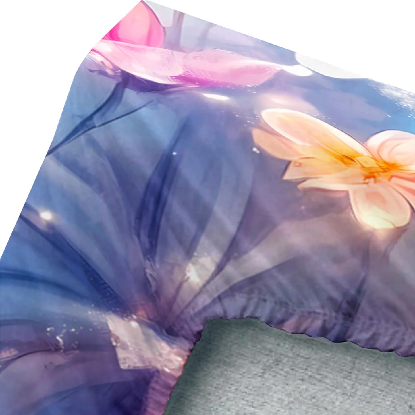 AILONEN Beautiful Fairy Girls Fitted Sheet Set Twin Size for Kids,Pink Flower Fairy Bed Sheet Set,Cartoon Moon Butterfly Girls Kawaii Bedding Set,1 Fitted Sheet with 2 Pillowcases,3-Piece