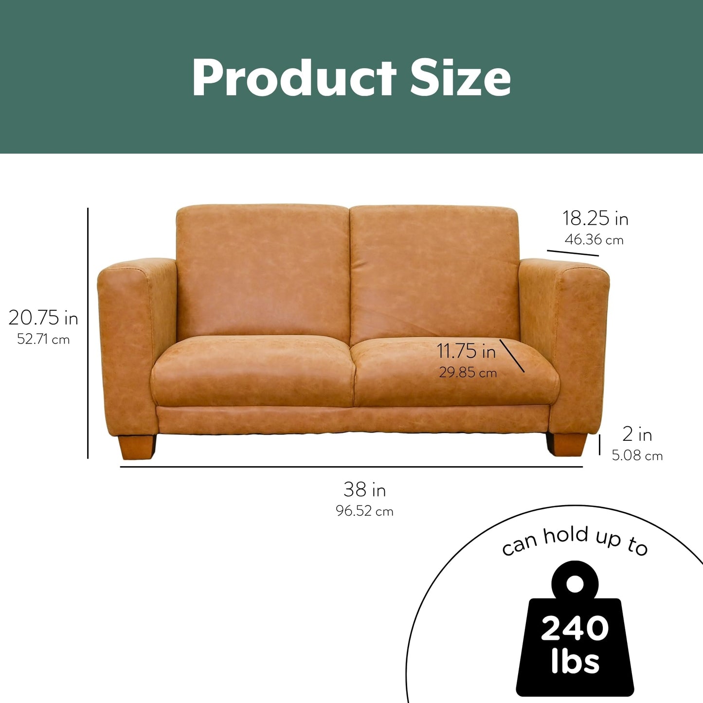 Children's Factory As We Grow Modern Kids Sofa - Flexible Classroom Seating for Elementary Education, Adjustable Educational Furniture for Daycare and Preschool, Faux Distressed Leather Brown
