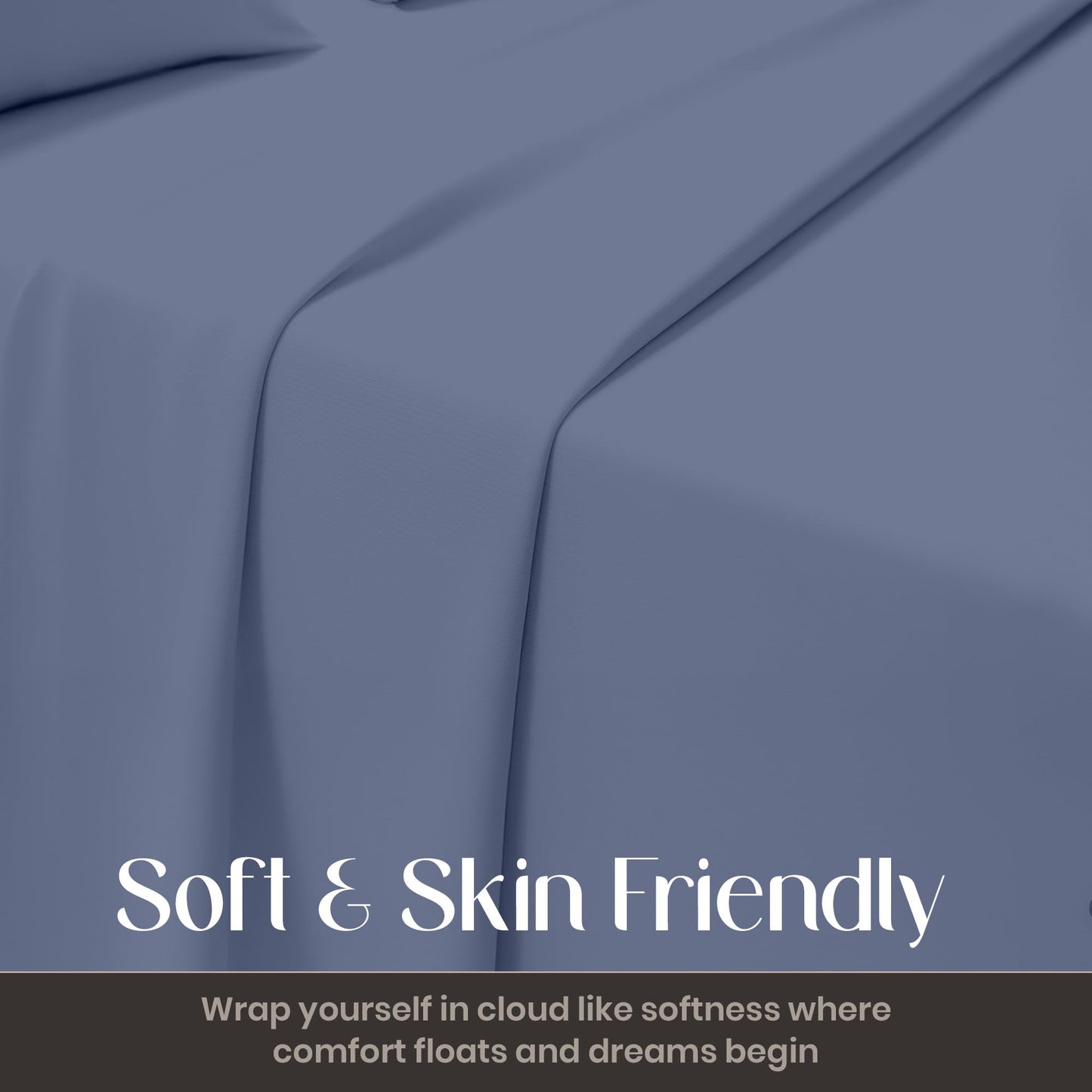 SGI bedding Full Size Med Blue Soft Brushed Luxury Microfiber 4 Piece Sheet Set- Easy Care Super Soft & Breathable Cool 15" Deep Pocket Fade Wrinkle Stain Resistant