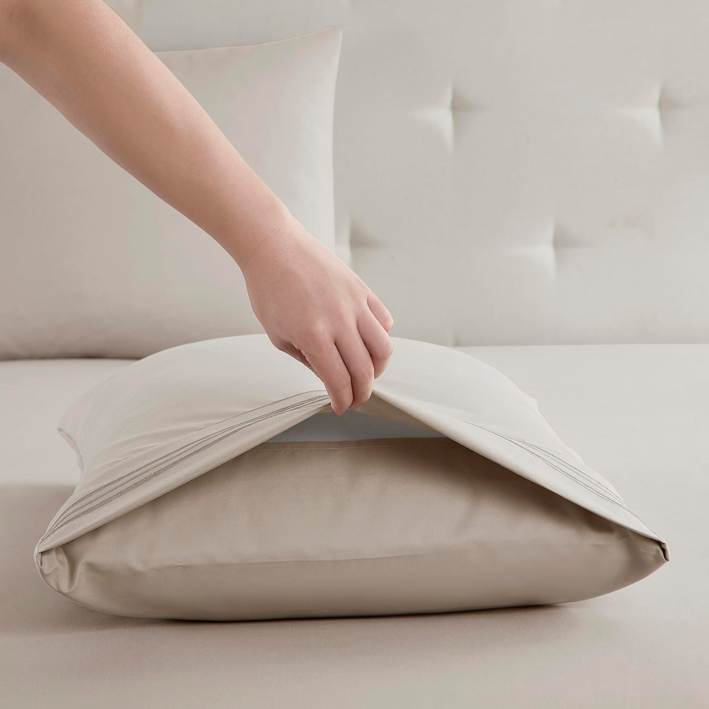 Clara Clark Bed Sheets, Premier 1800 Series Bed Sheet Set, Deep Pocket, Wrinkle, Fade, Stain Resistant, Luxury Soft Bedding Sheets & Pillowcases, Full, Linen