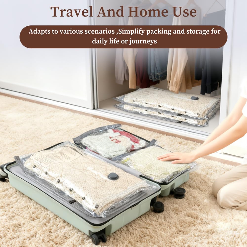 15 Combo Space Saver Vacuum Storage Bags for Travel with Rechargeable air Pump, Vacuum Seal Bags for Luggage and Suitcase, Compression Bags for Travel & Home, Clothes, Blankets, Seasonal Storage