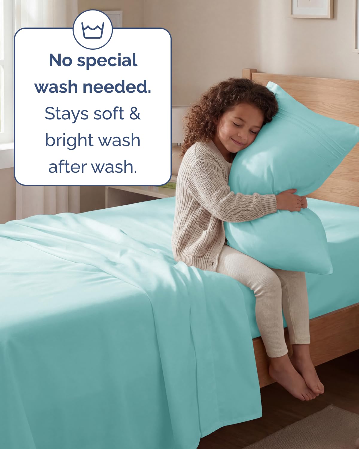 Twin Size 3 Piece Sheet Set - Comfy Breathable & Cooling Sheets - Hotel Luxury Bed Sheets for Women & Men - Deep Pockets, Easy-Fit, Extra Soft & Wrinkle Free Sheets - Spa Blue Oeko-Tex Bed Sheet Set