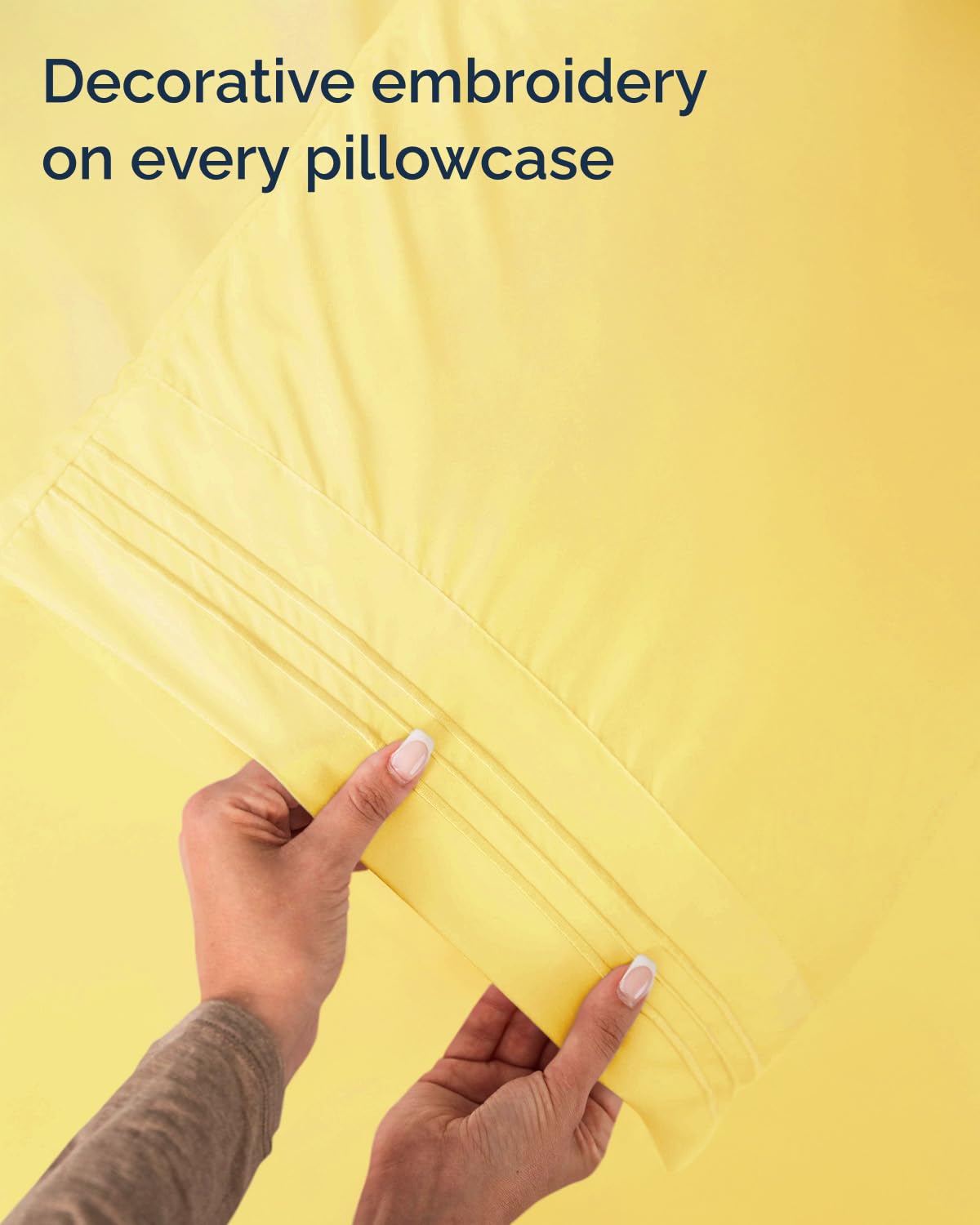 Twin Size 3 Piece Sheet Set - Comfy Breathable & Cooling Sheets - Hotel Luxury Bed Sheets for Women & Men - Deep Pockets, Easy-Fit, Extra Soft and Wrinkle Free Sheets - Yellow Oeko-Tex Bed Sheet Set