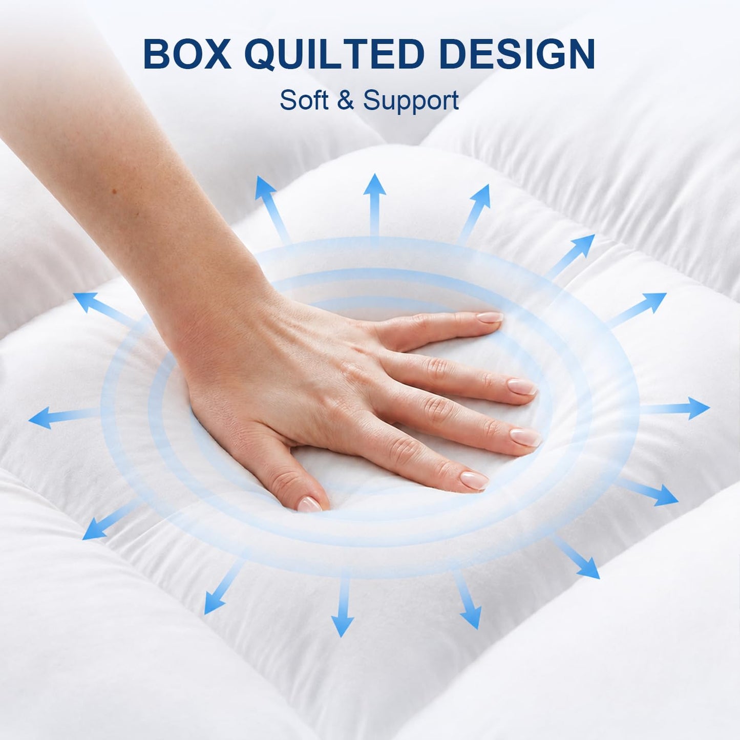 CHOKIT Queen Mattress Topper, Extra Thick Pillow Top Mattress Pad for Back Pain Relief, Cooling Bed Topper Mattress Cover with 8-21 Inch Deep Pocket