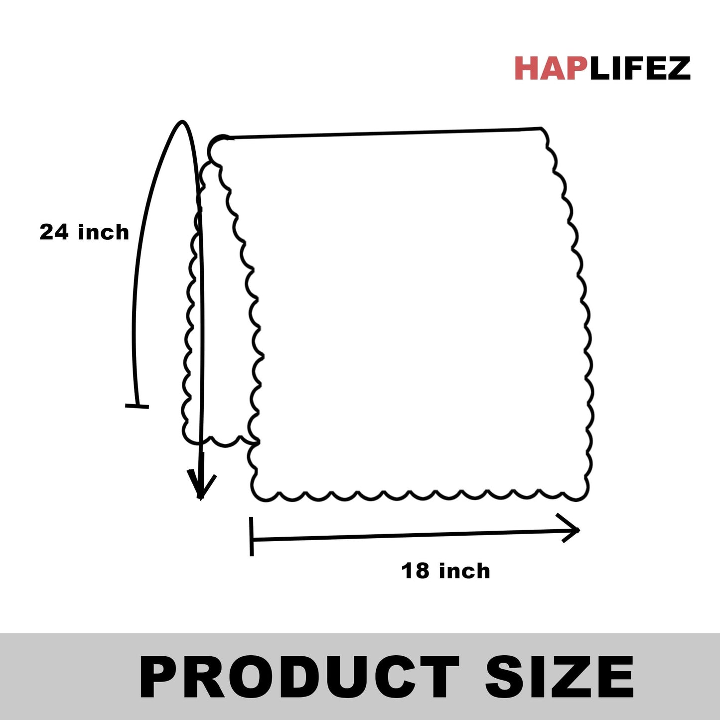 HAPLIFEZ Sofa Arm Covers, Non Slip Washable Couch Armrest Protectors Set of 2 - Linen Fabric Pet Proof Furniture Covers for Recliner, Sectional, L Shaped Couches, 18x24 Inch, Wavy Border, Black