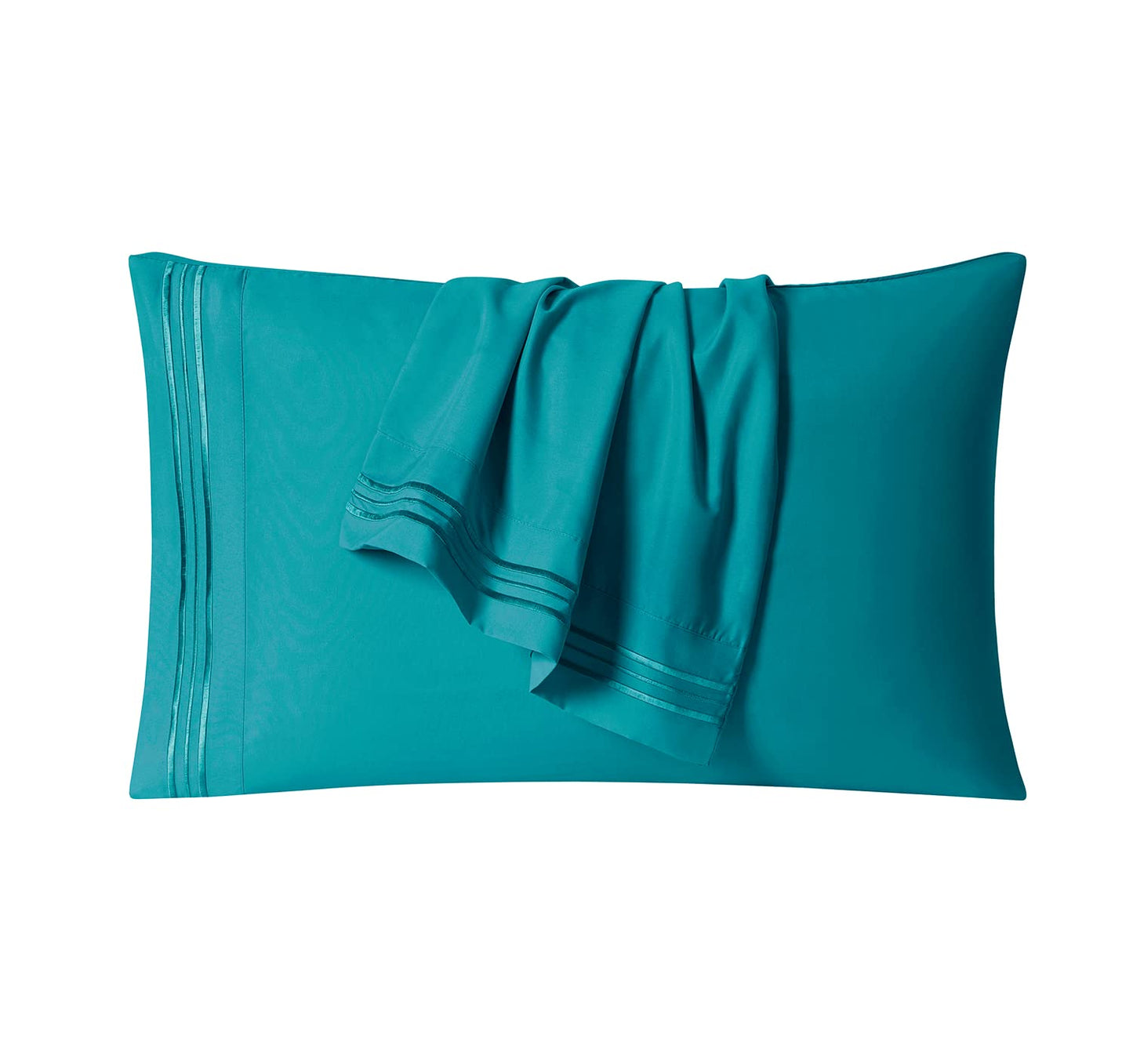 Clara Clark Bed Sheets, Premier 1800 Series 4 Piece Bed Sheet Set, Deep Pocket, Wrinkle, Fade, Stain Resistant, Luxury Soft Bedding Sheets & Pillowcases, Queen, Teal