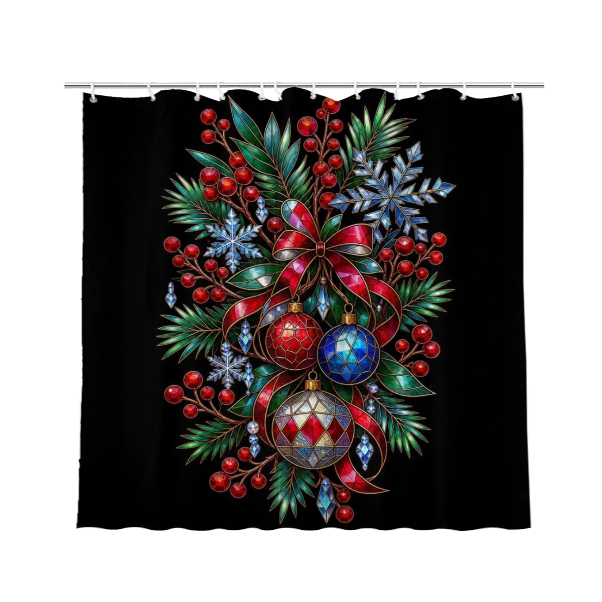 Youtoko Rose Floral Shower Curtain 72x72 Inch with 12 Hooks Polyester Bath Decor Set Whimsical Tropical Hibiscus Mix Theme Romantic Style for Small Bathroom