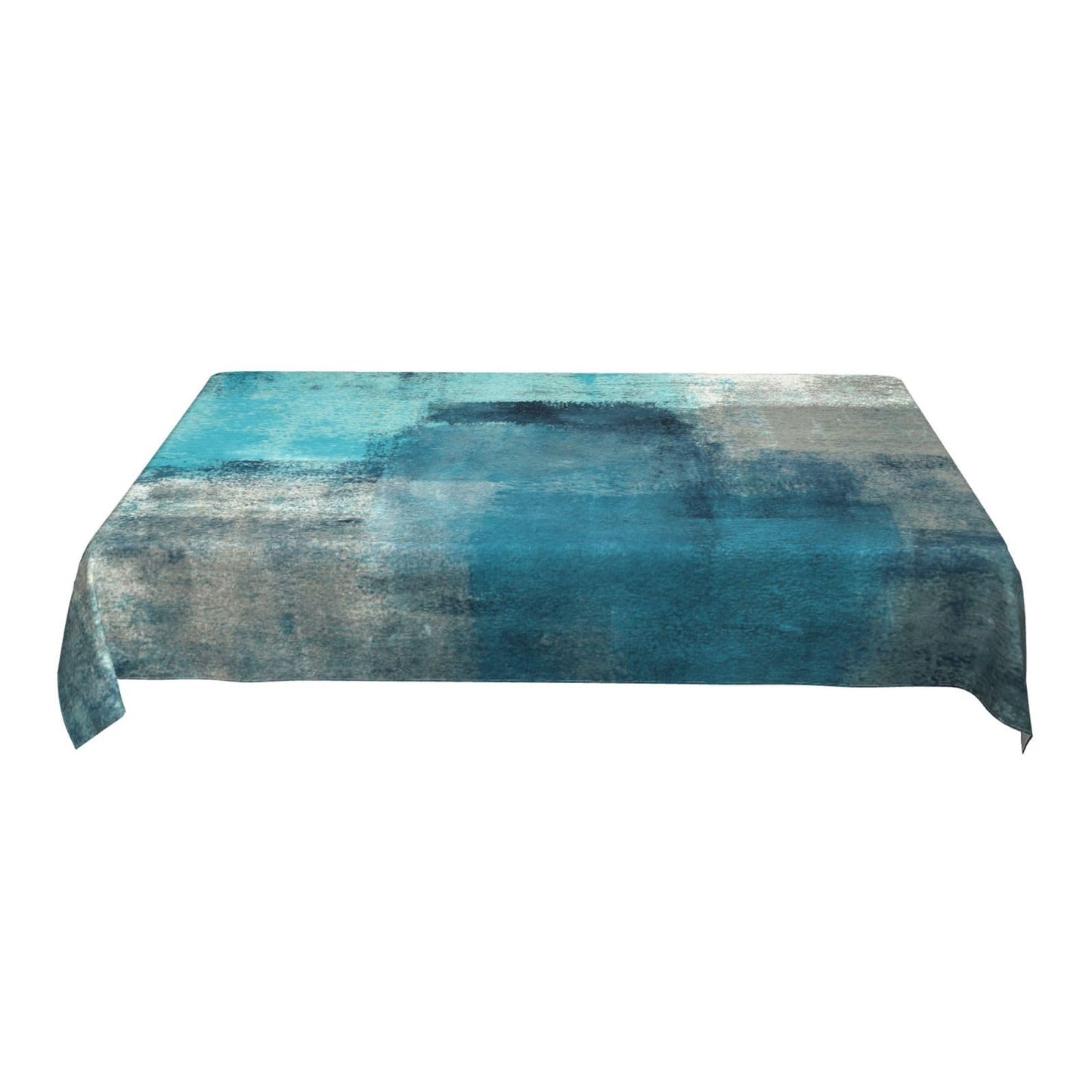 mutakin Teal Grey Tablecloth Turquoise Rectangle Table Cloth Washable Table Cover for Decoration Kitchen Dining Room 60x90 Inch