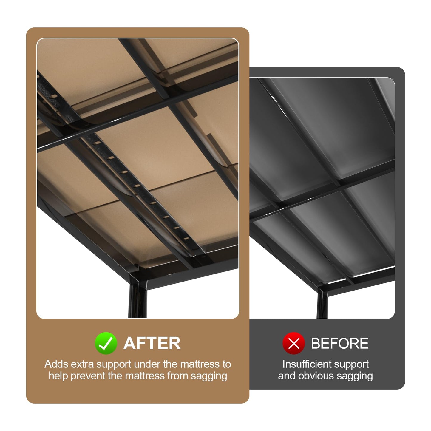 Imperius Twin Bed Board Under Mattress Support,5mm,Foldable Box Spring,Bed Support Slats,King Size 76x80''