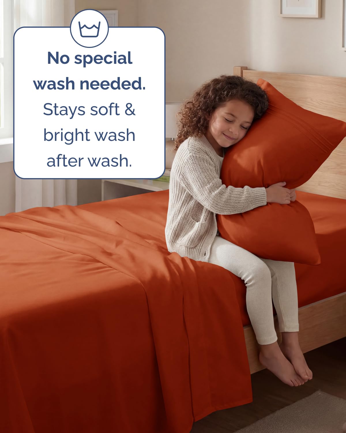 Twin Size 3 Piece Sheet Set - Comfy Breathable & Cooling Sheets - Hotel Luxury Bed Sheets for Women and Men - Deep Pockets, Easy-Fit, Soft and Wrinkle Free Sheets - Terracotta Oeko-Tex Bed Sheet Set