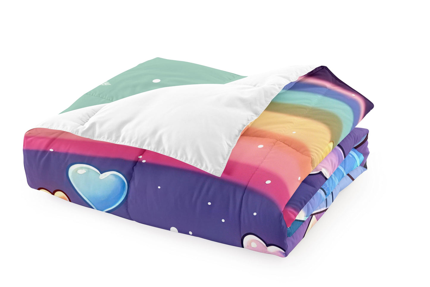 Jiospet Rainbow Cat Comforter Twin Size - Cat Bedding for Girls Room Cute Cartoon Rainbow Bedding Twin Sets for Kids, 1 Comforter+1 Pillowcase