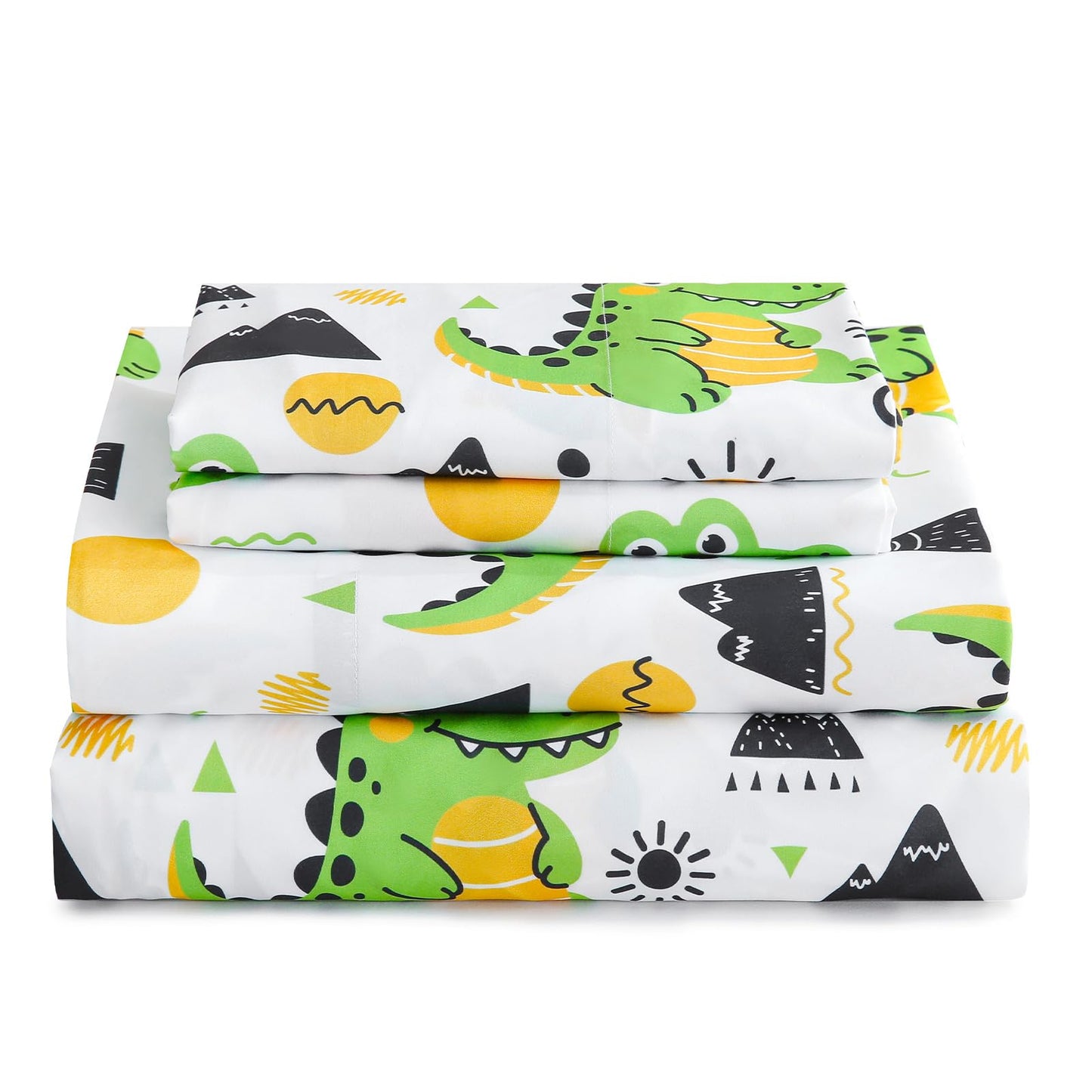 ChicView Twin Sheet Set Kids,3 Pieces Breathable Soft Microfiber Bedsheets for Child Boys Girls, Anti Pilling Deep Pockets Easy Care Bed Sheets, Crocodile