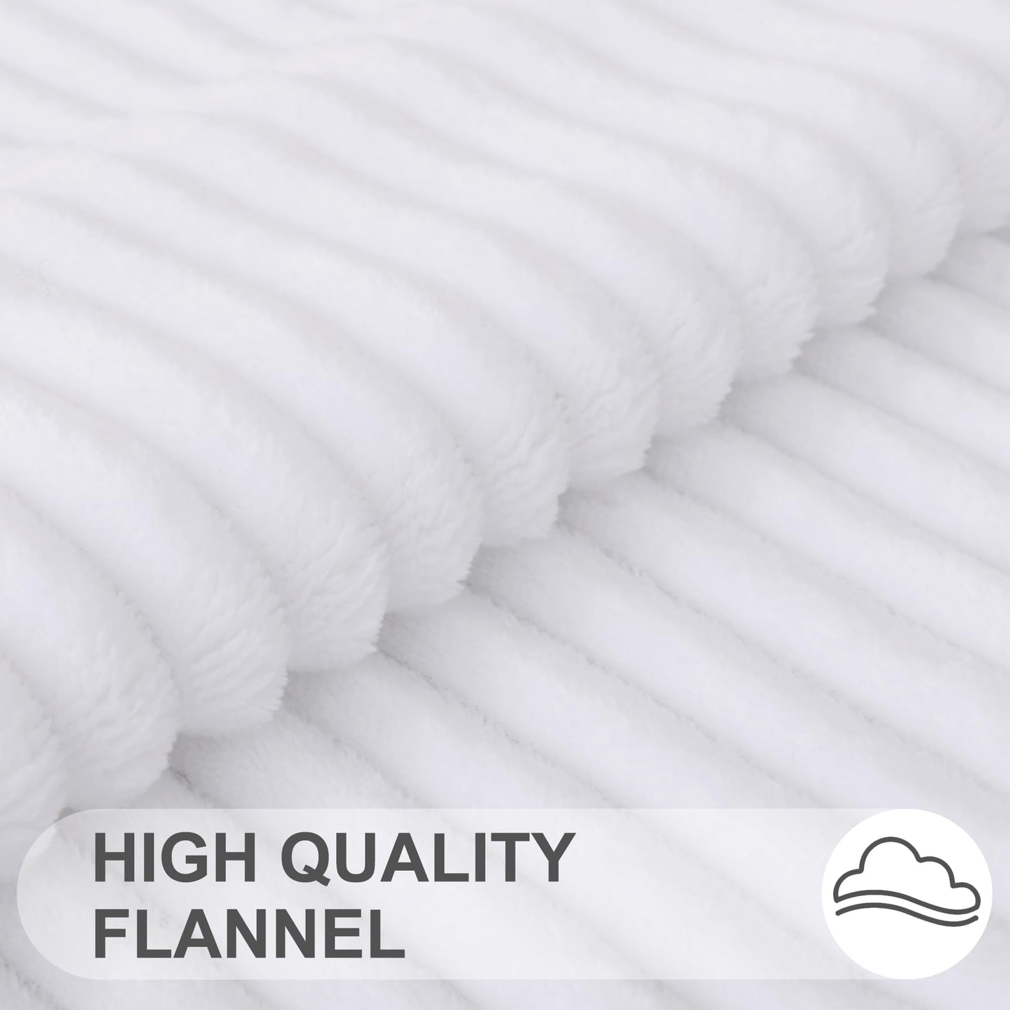 Simmore Decorative Throw Pillow Covers 18x18 Set of 2, Soft Natural Plush Flannel Double-Sided Fluffy Couch Pillow Covers for Sofa Living Room, White
