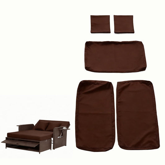 BIBILAB Outdoor Wicker Daybed Covers, Patio Rattan Loveseat Sofa Covers, Cushions Covers, Lounge Furniture Set for Poolside Backyard Porch Covers (Brown)