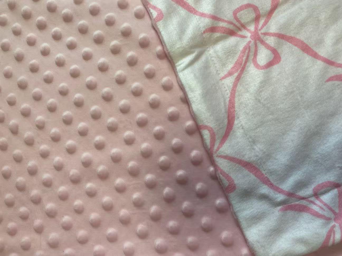Baby Blanket for Boys Girls Super Soft Double Layer Minky with Dotted Backing Cute Cow Crib Receiving Blanket Bed Throws for Newborns Nursery Stroller Toddler 30 x 40 Inch (Pink Bow)
