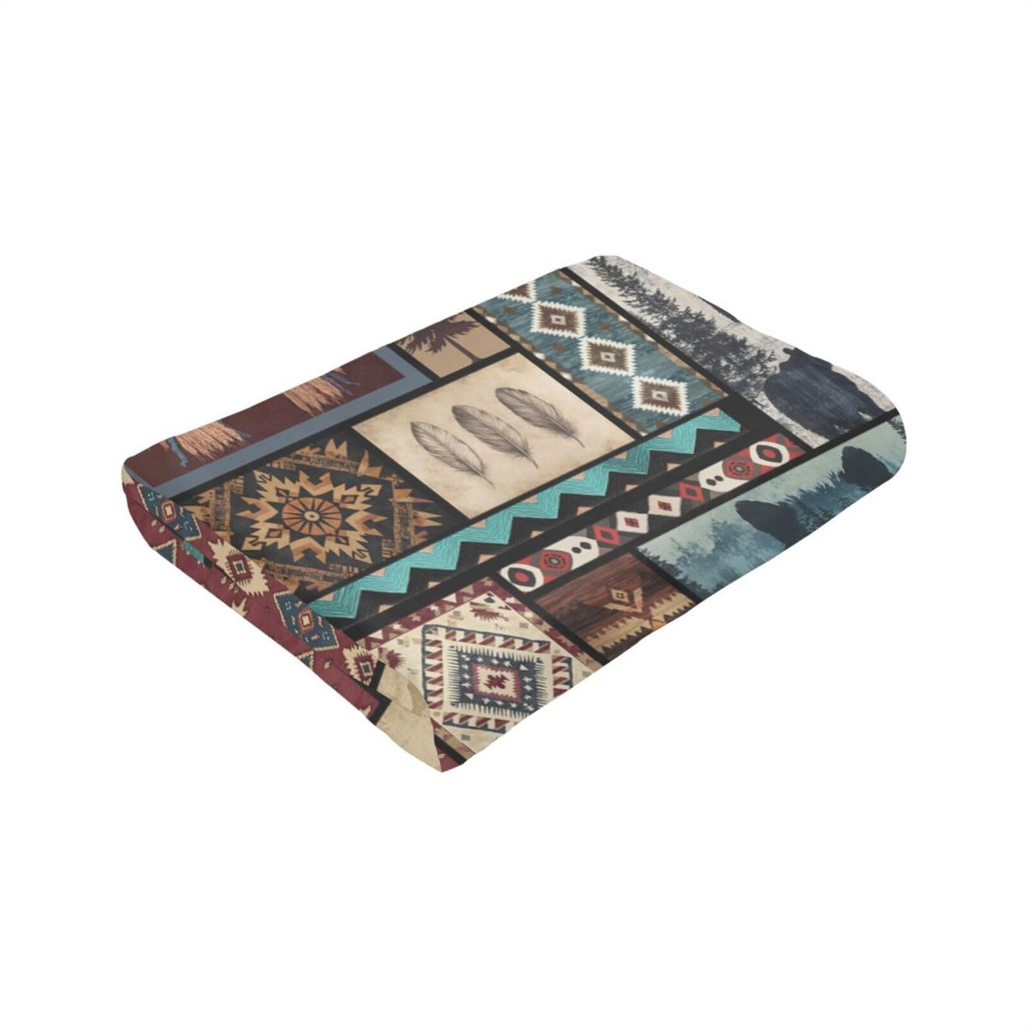 Cabin Western Throw Blanket Native Blankets Fleece Plush Flannel Super Soft Cozy Warm Lightweight Indian Southwestern Decor Gifts for Boys Girls Kids Adults Men Women 40" x 50"