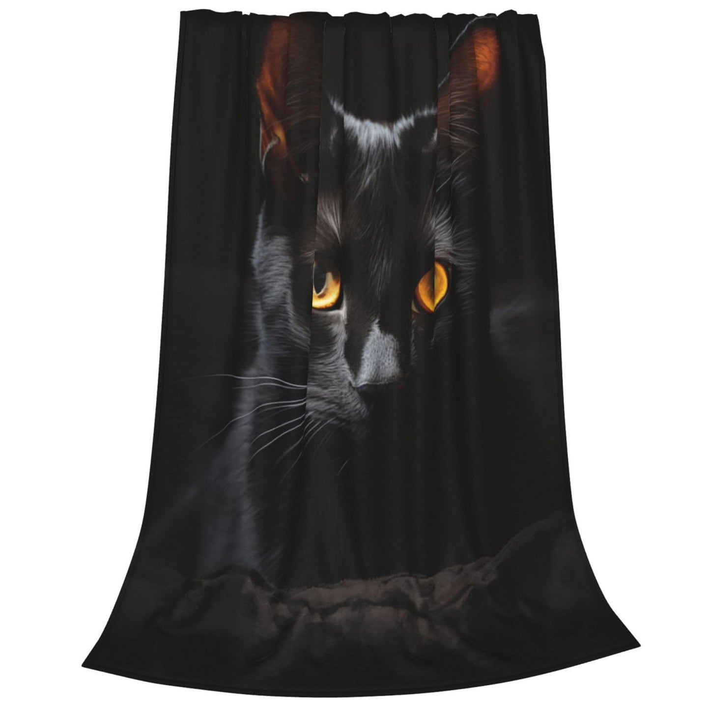amepay Cute Black Cat Blanket Gifts for Pet Lovers Girls Animal Kitten Flannel Throw Blankets for Home Couch Bed Sofa Soft Cozy Lightweight Halloween Decor Adults All Season 50x40 Inches