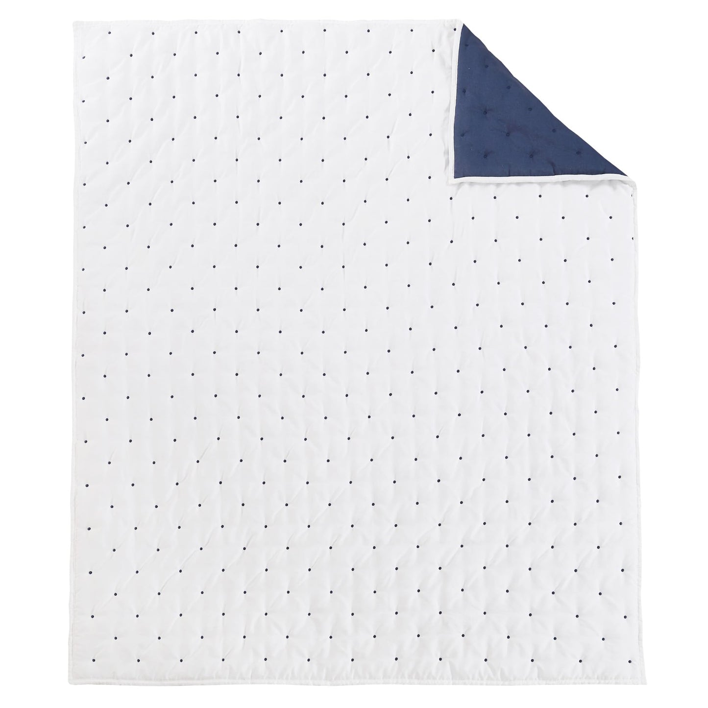 Levtex Home - Embroidered Swiss Dot - Throw - Dot - Navy and White - Quilted Throw (50x60in.) - Polyester