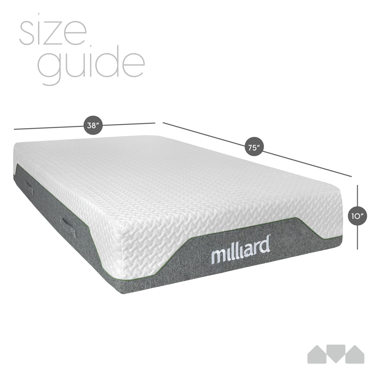 Milliard 10-Inch Memory Foam Twin Size Mattress, Pressure-Relieving - Firm Memory Foam Mattress, Best Mattress for Classic Comfort, Restful Sleep Mattress Firm - Soft Memory Foam Mattress