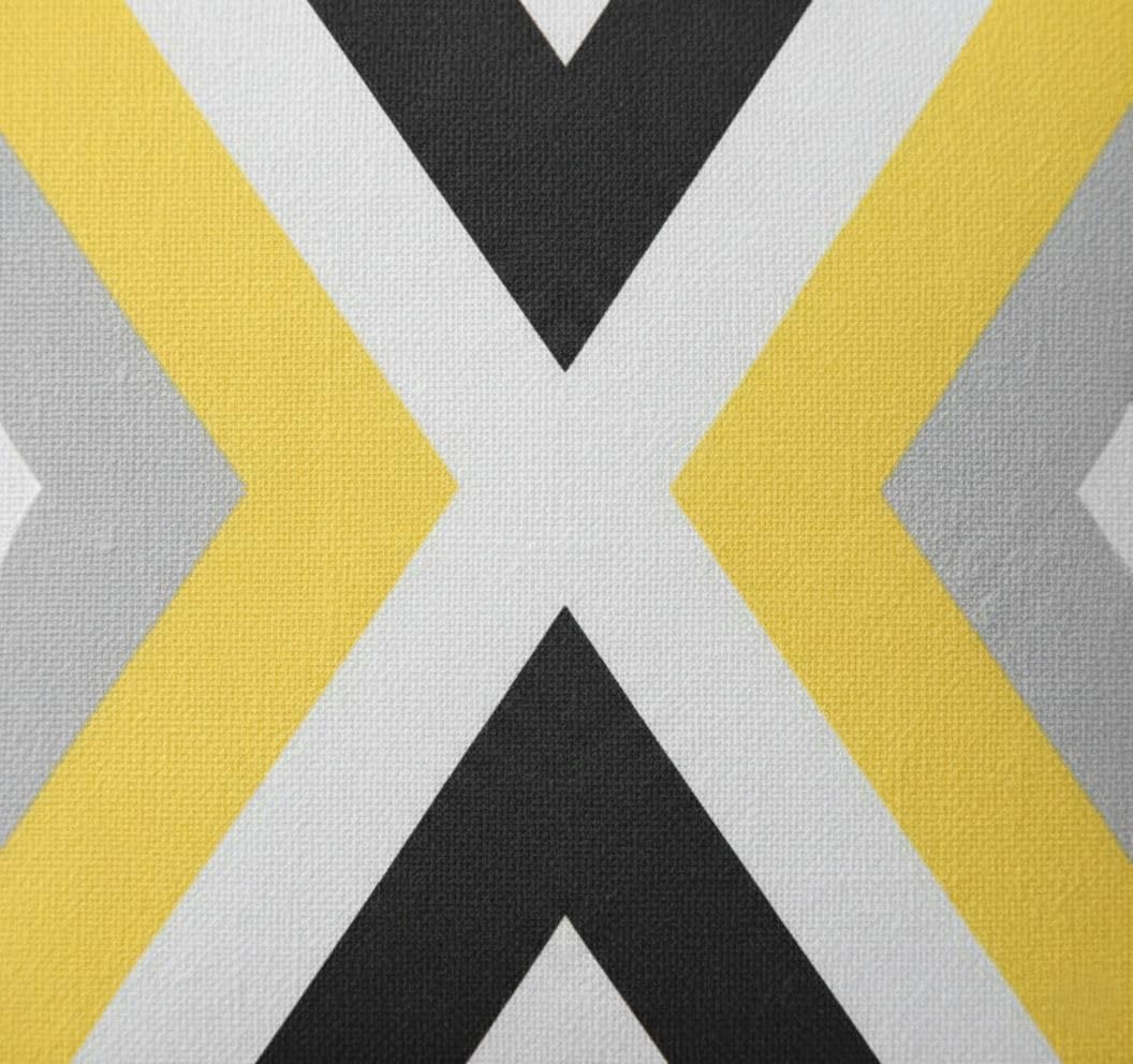 Hopomoon Yellow and Gray Abstract Throw Pillow Covers 18x18 Inch Set of 4,Modern Geometric White Linen Decorative Pillowcases for Couch, Sofa, Living Room, Farmhouse Home Decor