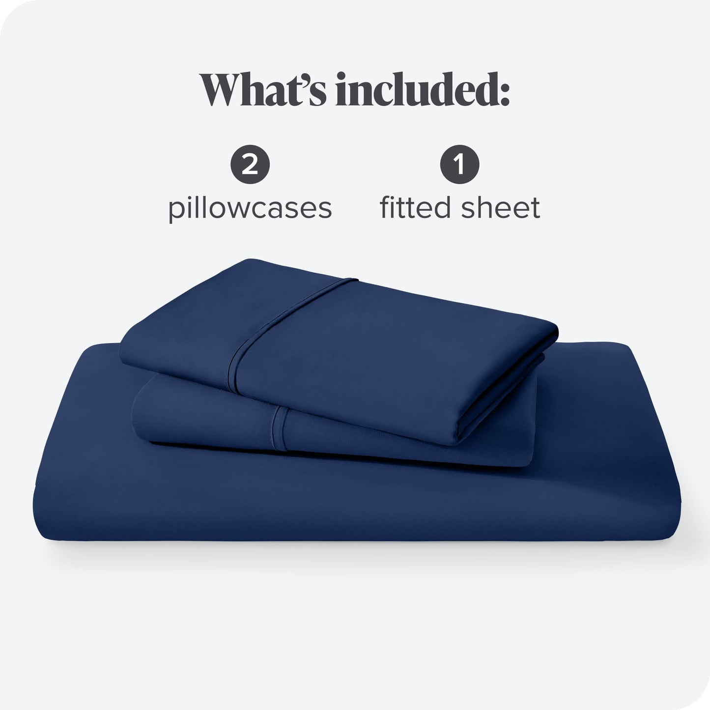 Bare Home Fitted Sheet + Pillowcase Set - Luxury 1800 Ultra-Soft Microfiber - Double Brushed - Deep Pockets - Easy Fit - Fitted Sheet and Pillowcases (Full, Dark Blue)