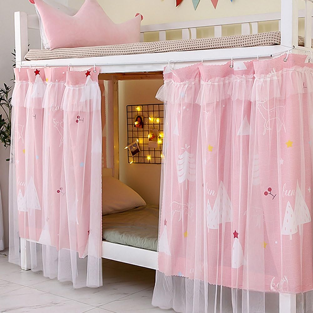 XGOPTS Bottom Bunk Bed Curtains Students Dormitory Bunk Bed Curtains Loft Bedroom Privacy Curtains Single Sleeper Blackout Cloth Bed Tent Curtain Shading Net Lightproof Bedding Spread Curtain Canopy