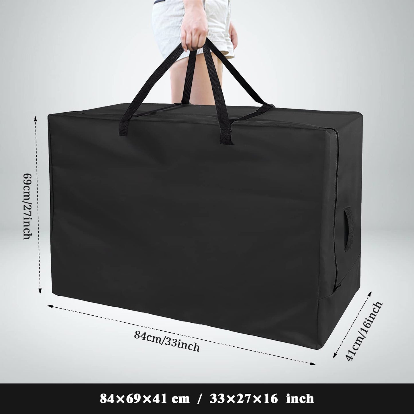 Folding Mattress Storage Bag-33 inch Heavy Duty Carrying Bag Fits 4 In Narrow Twin & Cot Mattress Sturdy Cushion Storage Bag for Tri-Fold Guest Bed Mattress Carry Case - 33"L×27"W×16"H, Cover Only