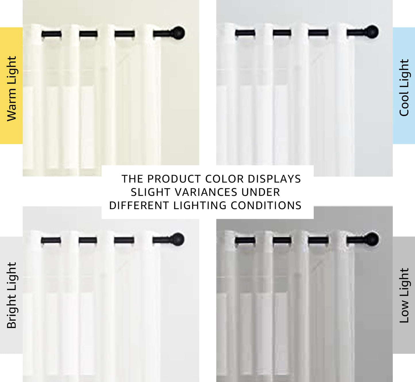 NICETOWN White Sheer Linen Curtains for Living Room 84 inch Length 2 Panels Set, Grommet Semi Sheer Privacy with Light Filtering Flax Window Treatments for Bedroom, W52 x L84