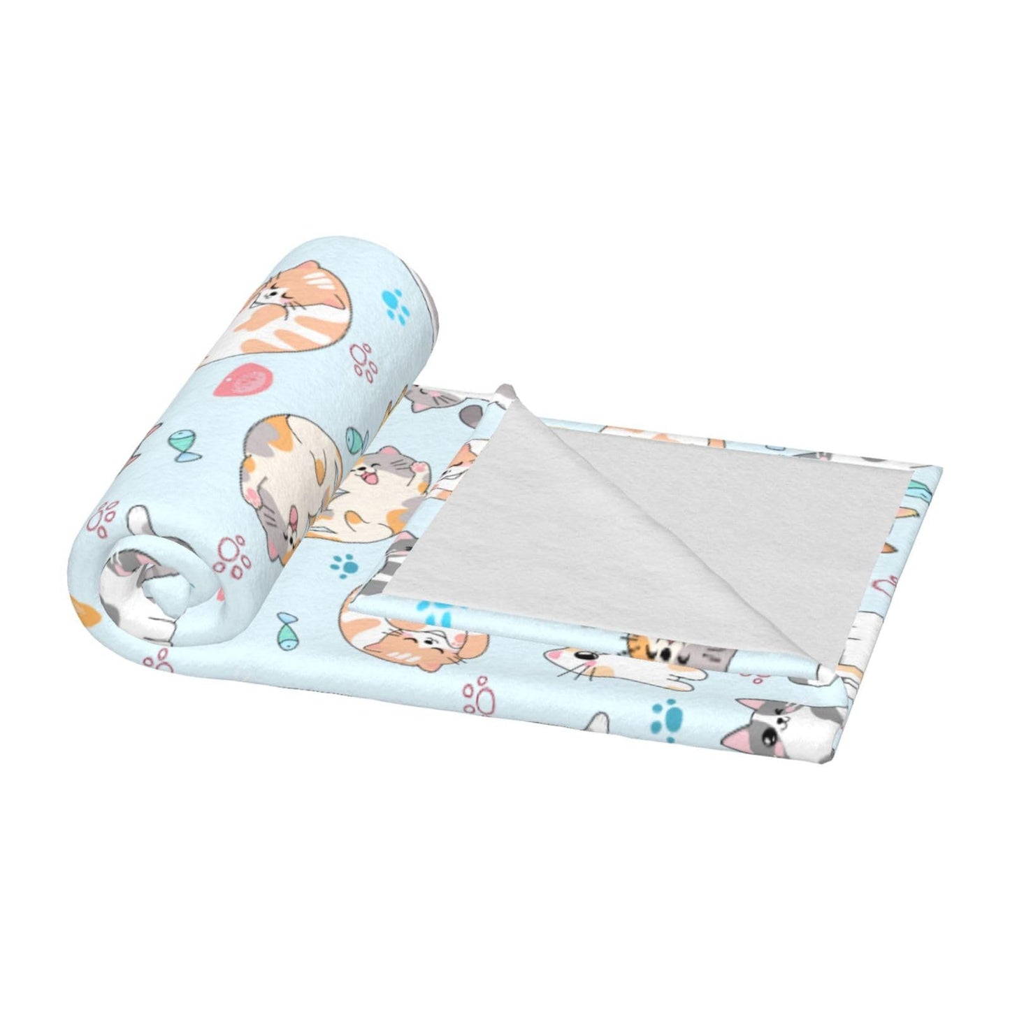 Cute Cat Blanket 50"x40" Cats Throw Blankets Soft Cozy Throws Warm Lightweight Plush Fleece Throw Blanket for Kids Men Women Gift Bed Couch Sofa