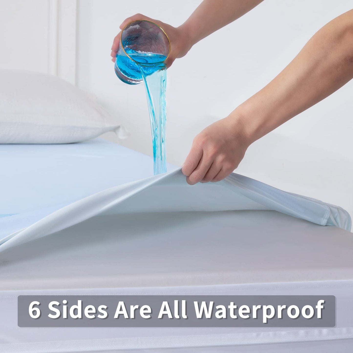 JET'S HOME Twin Zippered Mattress Encasement - 6 Sided Waterproof Mattress Protector with Zipper - Machine Washable Mattress Cover Fits 10-15 Inches