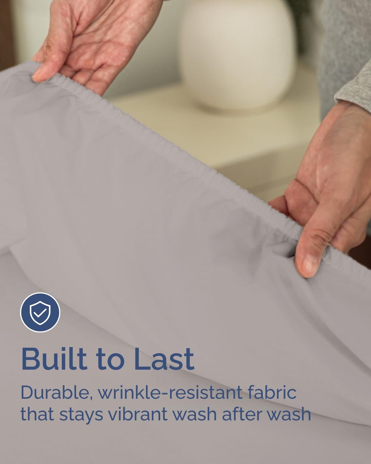 Full Size Fitted Bed Sheet - Pack of 2 Single Fitted Bottom Sheet Only - Fits Mattress Up To 16" Deep Pockets - Extra Soft, Cozy, Breathable & Cooling - Hotel Quality, Fade & Wrinkle Free - Light Grey