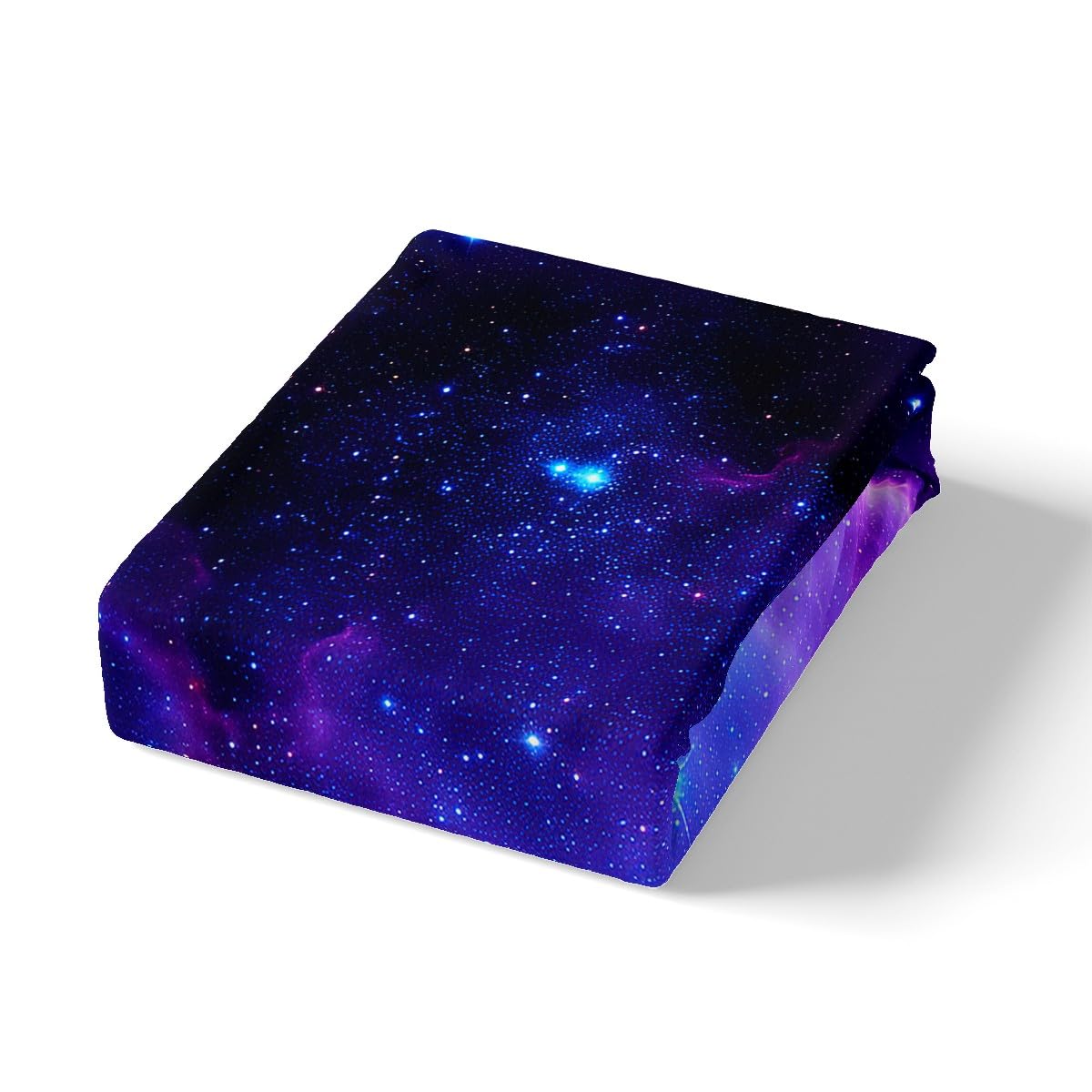 Galaxy Bedding Set Twin Size for Kids Boys Girls Starry Sky Bed Sheet Set Outer Space Cosmos Universe Bed Cover with 1 Pillow Shams Ultra Soft Teens Blue Purple Milky Way Fitted Sheet (No Flat Sheet)