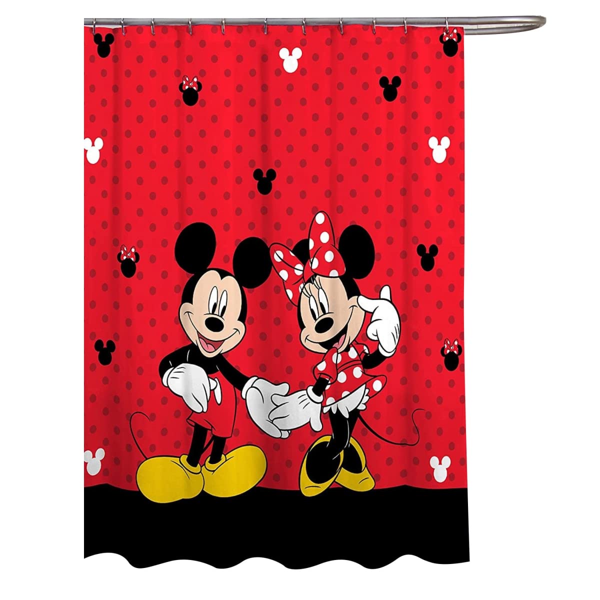Jay Franco Shower Curtains Disney Mickey Mouse and Minnie Mouse 70" x 72" Fabric Shower Curtain