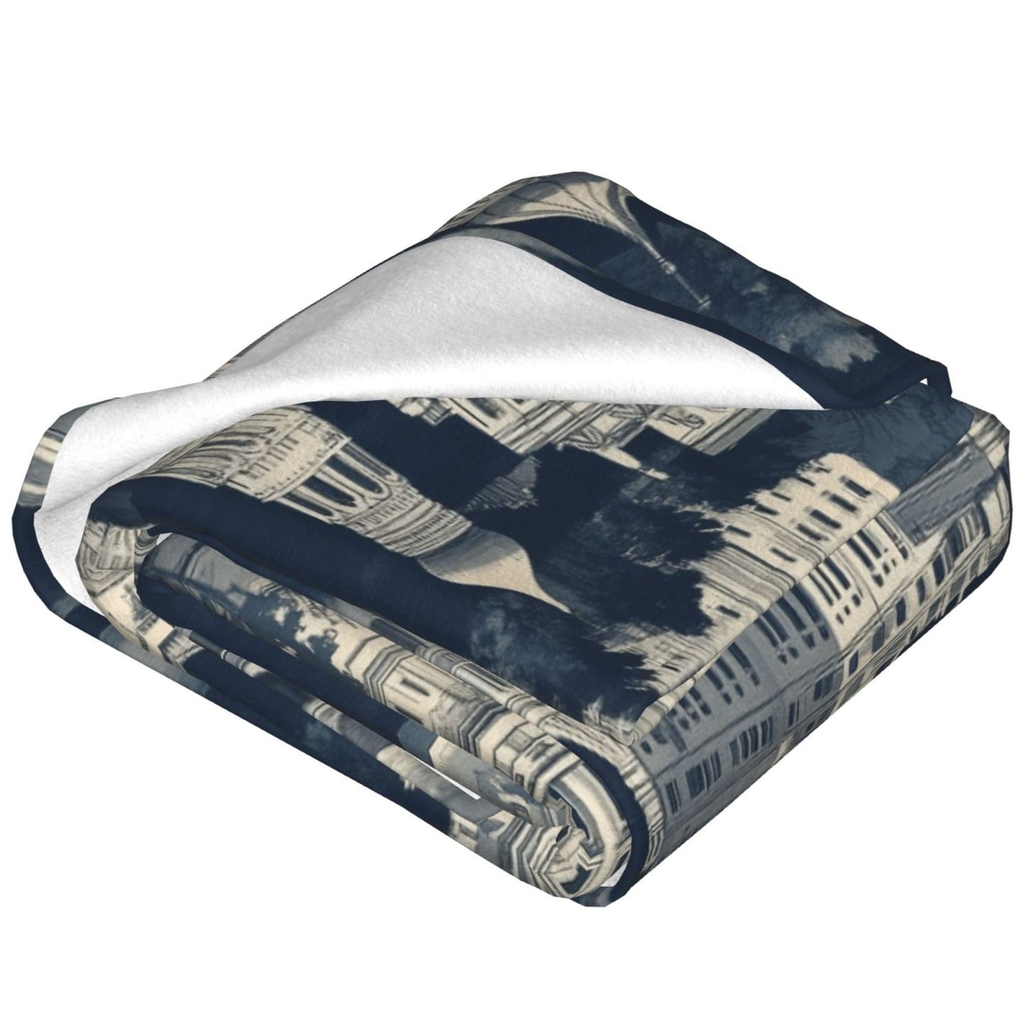 JXDXHCW Throw Blanket Large Size 80"X60" Inches Monochrome Cityscape Soft Cozy Lightweight Blankets for Men and Women