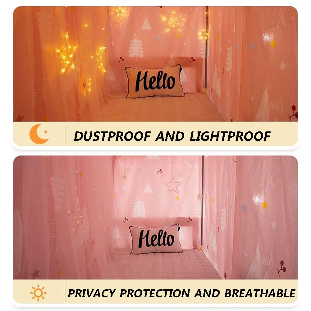 XGOPTS Bottom Bunk Bed Curtains Students Dormitory Bunk Bed Curtains Loft Bedroom Privacy Curtains Single Sleeper Blackout Cloth Bed Tent Curtain Shading Net Lightproof Bedding Spread Curtain Canopy