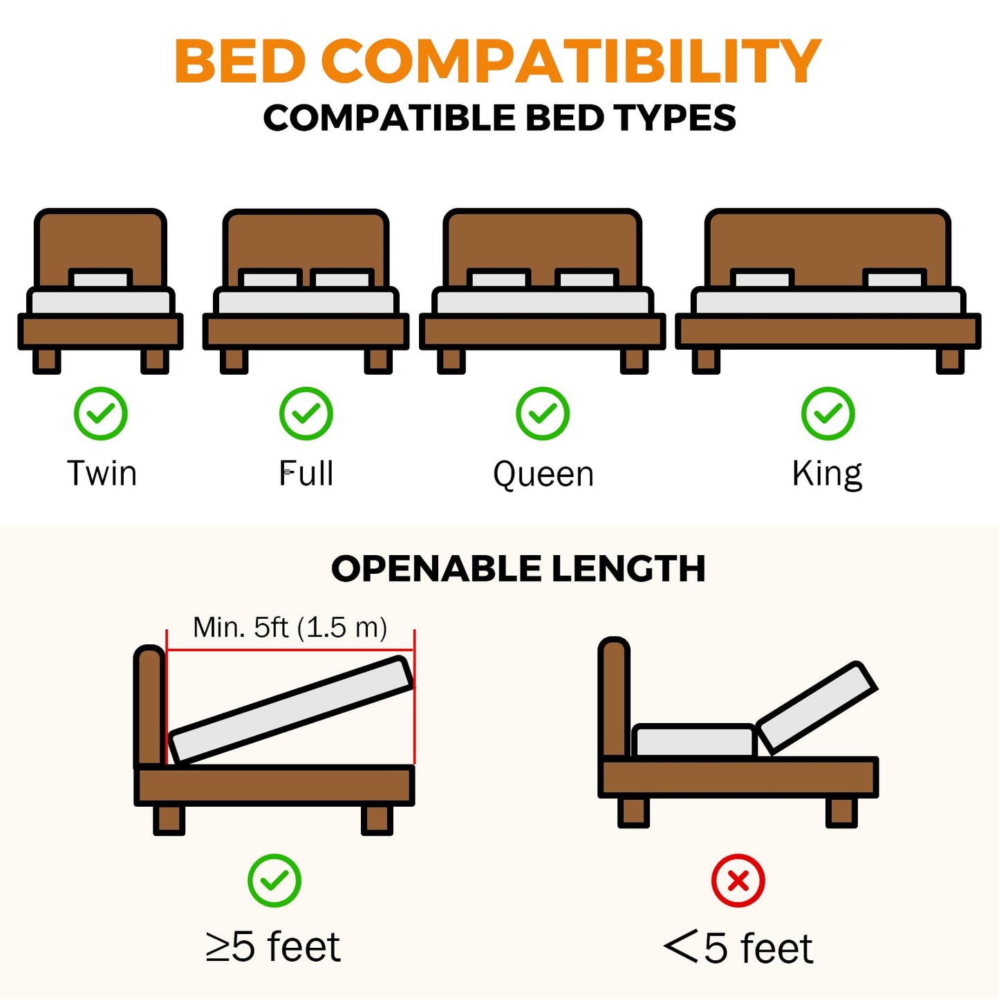 BEAMNOVA 4.6 FT Bed Lift Mechanism, 176-264 lbs Load Capacity, Lifting Gas Spring Set, Heavy Duty, for Storage Box Bed Sofa, Space Saving DIY Project