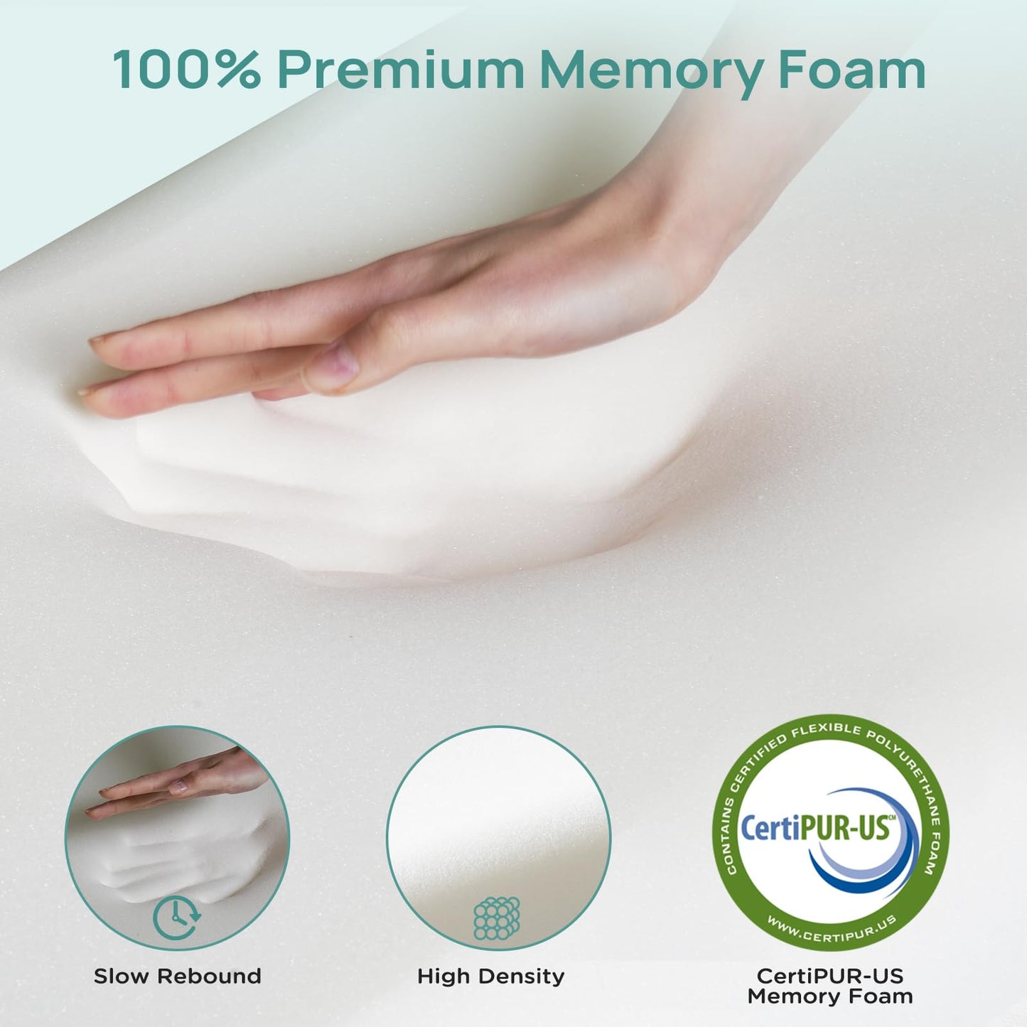 Releep 2 Inch Dorm Mattress Topper Twin Size, Memory Foam Mattress Topper for Back Pain Relief, Dorm Room Bed Topper with 2-Sided Breathable Cover, Ergonomic 5-Zone Design, Dorm Room Essentials