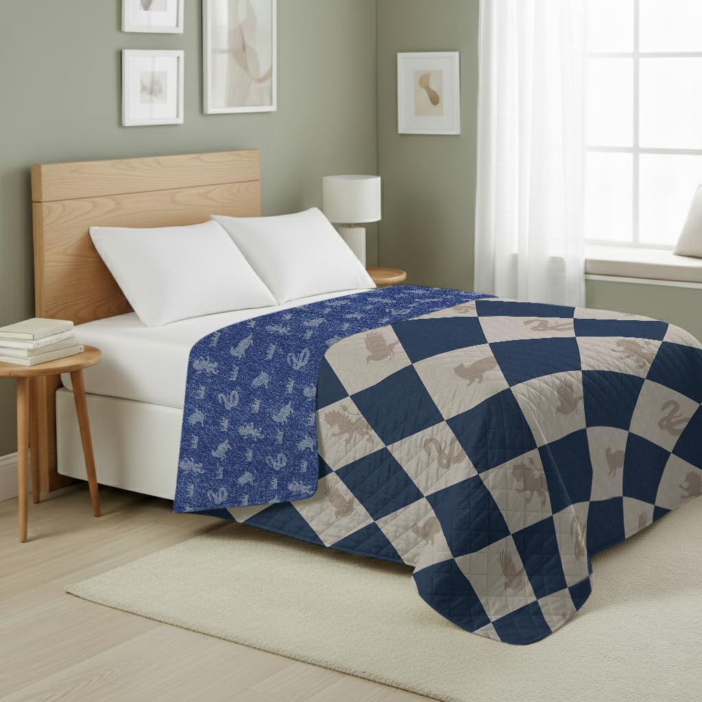Harry Potter Herald Call Twin Quilted Throw Blanket Adults Boys Girls, Soft Lightweight Bedding for Bed, or Couch, 60 x 90 inches