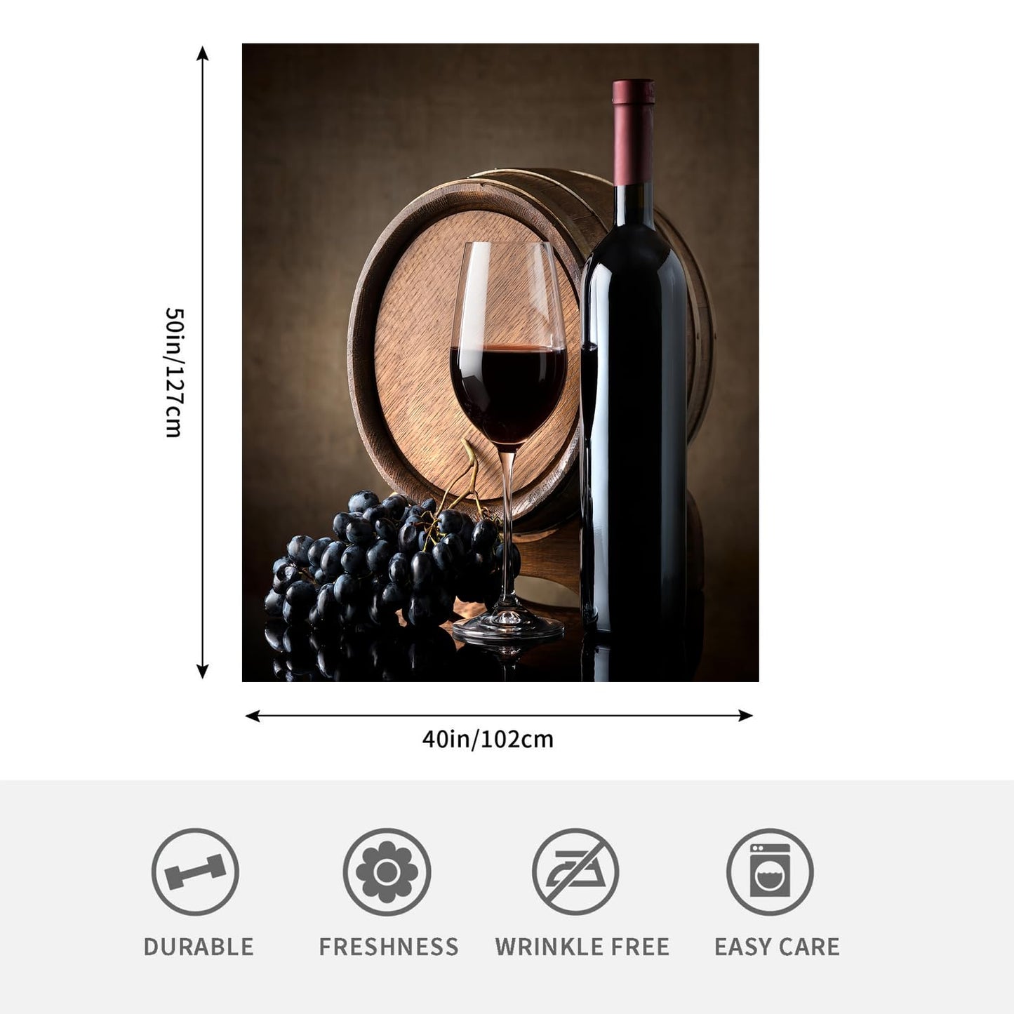 Wine Blanket 40" x 50" Glass Grape Fruit Barrel Romantic Burgundy Brown Super Soft Bedding Fleece Throw Blanket Microfiber Flannel Blankets Couch Sofa Warm Lightweight for Boys Girls